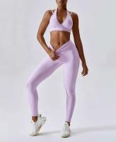 Conjunto de yoga sin costuras de 2 piezas para mujer, sujetador para gimnasio y correr, ropa deportiva, body, sujetador deportivo - details 21