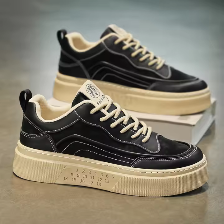 Zapatos blancos transpirables para hombre, calzado deportivo informal con plataforma que combina con todo, a la moda, primavera 2025 - 1