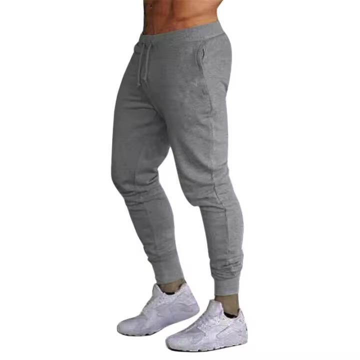 Pantalones deportivos para hombre, pantalones cortos informales para correr, elásticos para, pantalones sanitarios de color sólido - 1