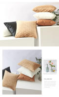 Funda de almohada de felpa gruesa para sofá, cojín de felpa de 30x50CM, con rayas, a la moda - details 6
