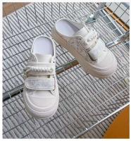 Tenis bajos de piel blanca con cordones, zapatos para caminar informales y cómodos - details 5