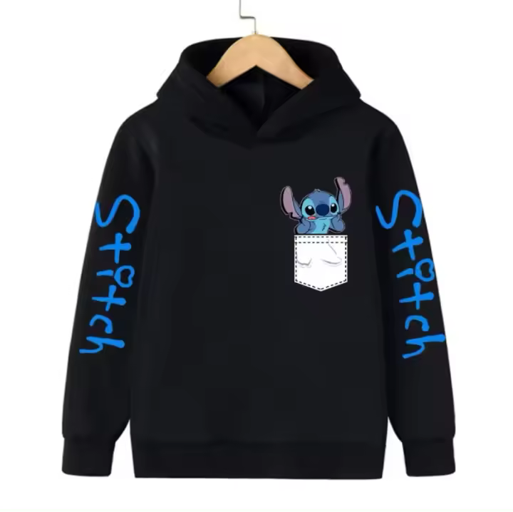 Sudaderas con capucha con estampado de dibujos animados de la serie Stitch para niños y niñas - 1
