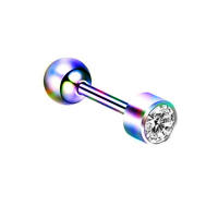 Piercing de cristal para cartílago para mujer, pendiente de hélice, pasador de acero inoxidable, tragus, joyería daith de racimo, 2 piezas - details 19