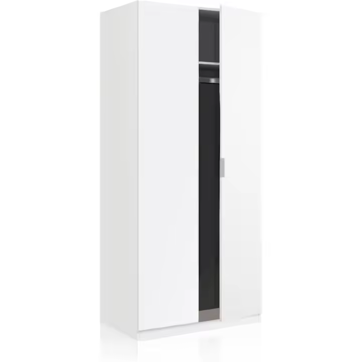 Dormitorio, Modelo Bajo Costo, Acabado en Blanco Mate, Medidas: 81 cm (Ancho) x 180 cm (Alto) x 52 cm (Fondo) - 1