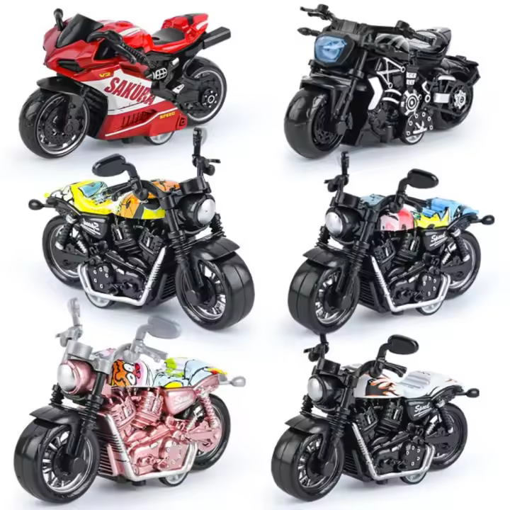 Coche extraíble, modelo de motocicleta, Mini modelo de motocicleta de simulación, modelo de locomotora de simulación de locomotora de aleación - 1