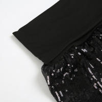 BUNO-falda escalonada de lentejuelas para mujer, falda acampanada de estilo gótico negro Y2K, ropa para discoteca, minifalda elegante Vintage para fiesta de verano - details 9