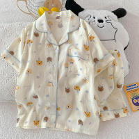 Pijama de Perro Feliz 2025 Algodón Nuboso Manga Corta Moda de Verano de Alta Gama para Mujeres - details 13