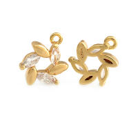 Colgantes de latón y circonita de Color dorado de 18K, varios dijes de flores, joyería artesanal de alta calidad, accesorios para collar y pendientes - details 5