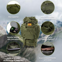 80L Camuflaje Mochila Táctica Gran Capacidad Senderismo Bolsa Impermeable Ciclismo Pack Hombres Mochila de viaje al aire libre Multi-Bolsillo Bolsas - details 6