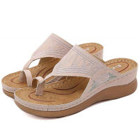 Sandalias planas de espiga para mujer, chanclas ortopédicas bordadas, cómodas y elegantes, Verano - details 3