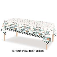 Mantel de Mesa de Tema de Carreras Cuadros Negros y Blancos Cubierta de Mesa de Plástico para Decoración de Fiesta de Cumpleaños - details 4