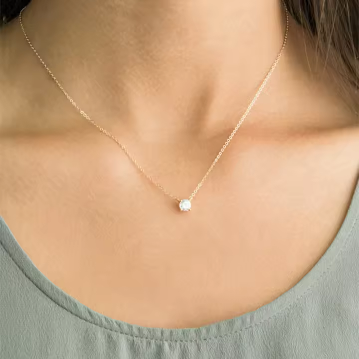 Accesorios eléctricos Moda Accesorios de ropa simples para mujer Cadena de clavícula de circón versátil de moda - 1