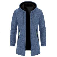 Men's Long Sleeve Sweatshirts for Men with Zipper Hooded Mens Oversize Winter Top Jacket Coat Warm Streetwear - details 5
