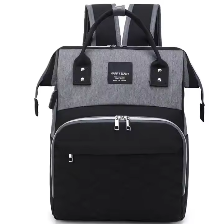 Bolsas de pañales para mamá, bolsa colgante para cochecito de bebé, mochilas para pañales de gran capacidad con cambiador - 1