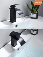 Grifo Moderno de Latón Negro con Boquilla Plana para Fregadero de Baño, Partes de Plomería Tipo de Material: Latón Resistente a H - details 5