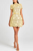 BUNO-Mini vestido de moda para mujer, manga corta con agujeros en las caderas, elegantes vestidos de playa para el verano 2025. - details 3