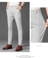 Pantalones Casuales a Rayas para Hombres Cómodos Negros, Khaki, Vino Rojo - details 5