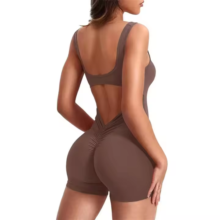 Monos deportivos sin costuras de fitness Ouwu Conjunto de trabajo de danza del abdomen para mujeres - 1
