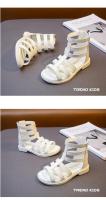 Sandalias Gladiador Niña, Zapatos Princesa con Banda Estrecha, Botas Romanas, Color Blanco y Negro, Verano 2022 - details 11