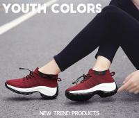 Zapatos para caminar de marca para mujer, zapatillas de deporte con calcetines de punto transpirables, zapatos cómodos para lactancia, zapatos deportivos con plataforma informales - details 3