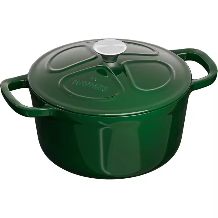 Olla de Hierro Fundido con Tapa Cazuela de 2 Asas para Cocinar en Horno Plancha - 1