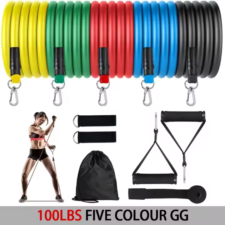 Equipo de Fitness para principiantes, bandas de goma para ejercicio, bandas de resistencia ligeras, bandas elásticas portátiles para entrenamiento físico - 1