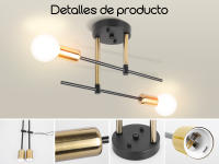 Lámpara Colgante LED Retro Chandelier E27 para Decoración del Hogar y Cocina Luz Interior Montado en Superficie Material Metal Estilo Art Deco - details 2