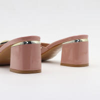 Correade una sola pieza con puntera abierta y tacón grueso y sandalias y pantuflas exteriores sencillas y versátiles para mujer. - details 10