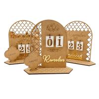Calendario de cuenta regresiva de Ramadán, adorno de madera Eid Mubarak, decoración de Ramadán Kareem para el hogar, decoración de fiesta musulmana islámica AL Adha - details 1