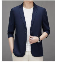Traje de Algodón con Cuello para Hombres Primavera Otoño Estilo Sencillo Cómodo para Hombres Mayores de Negocios Casual - details 1