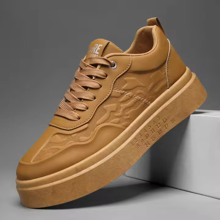 Zapatos blancos con plataforma para hombre, zapatillas informales a la moda, combinables con todo, para correr, primavera 2025 - 1