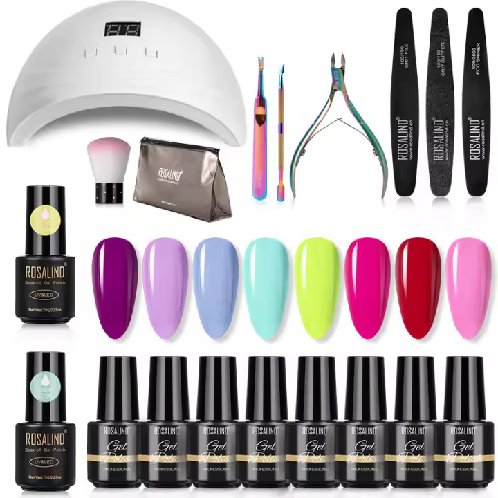 Rosalind-esmalte de Gel para uñas, conjunto de manicura semipermanente, lámpara UV Led, herramienta para limar y capa superior - 1