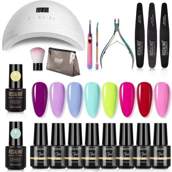 Rosalind-esmalte de Gel para uñas, conjunto de manicura semipermanente, lámpara UV Led, herramienta para limar y capa superior - 1