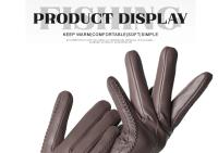 Guantes de piel de oveja para mujer, manoplas cortas de terciopelo fino para pantalla táctil, de cuero, de buena calidad, para invierno, 2226 - details 96