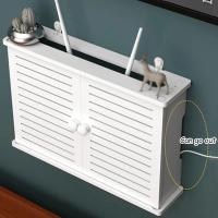 Cajas de almacenamiento de enrutador Wifi inalámbrico, caja de madera, soporte de Cable Plus, tablero de enchufe colgante de pared, estante de almacenamiento S - details 2
