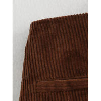 Minifalda de pana vintage para mujer, falda acampanada de cintura alta, elegante informal para oficina, otoño e invierno - details 6