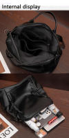 Bolso de hombro para mujer, versión coreana, versátil, a la moda, mochila de cuero PU suave de gran capacidad, doble uso - details 15