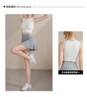Falda de Yoga para mujer, faldas de tenis de secado rápido, cintura alta, falda deportiva antiexposición falsa de dos piezas, faldas deportivas para correr y Fitness - details 4