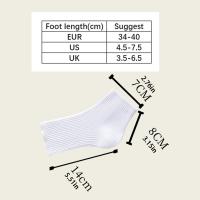 3 pares de calcetines informales de punto con punta descubierta, calcetines de tubo cortos antideslizantes de Color sólido, medias simples, calcetines de media pantorrilla para mujer - details 1