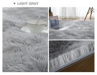 Alfombra Gris para Sala de Estar Alfombra de Peluche para Dormitorio Alfombras Suaves de Terciopelo para Decoración del Hogar Alfombra Antideslizante para Habitación de Niños - details 4