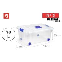 Caja de Almacenaje con todos tamaños plástico de alta calidad, reutilizable y reciclable resistente con tapa ,cierres y ruedas 5/12/16/25/30/31/35/36/46/55/56/57/61litros marca PlacticForte - details 7