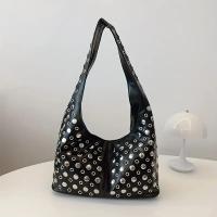Bolso Punk para Mujer Diseño de Remache con Puntos Gran Capacidad Cierre de Snap Manija Fuerte - details 6