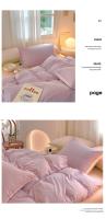 Juego de Cubierta de Edredón de Algodón 100% Doble Piel Amigable con la Piel Funda de Cama Personalizada Sin Sábanas - details 6