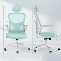 Silla de Oficina Ergonómica Ajustable Respirable, Ajustable, Giratoria de 360°, Reposabrazos Abatibles de 90°, Soporte Lumbar - details 10