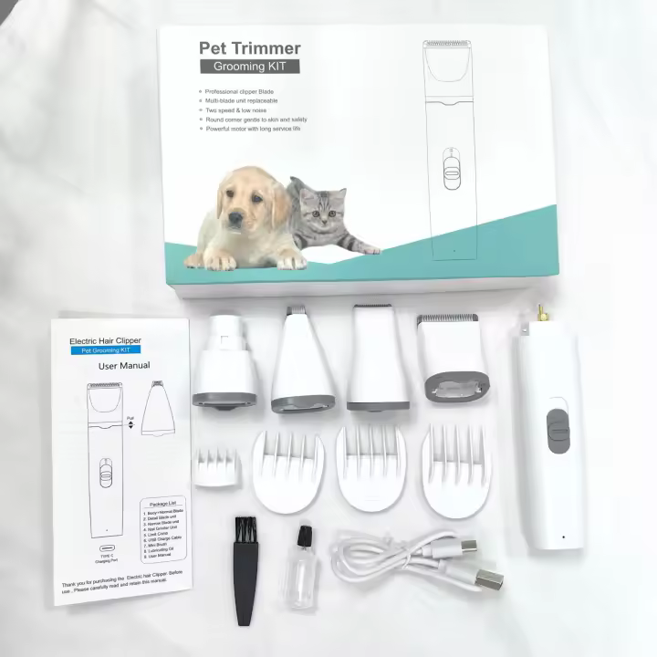 Afeitadora para Mascotas Juego de Tijeras Eléctricas y Prensión para Perros y Gatos Tres en Uno - 1