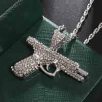 Cadena De Cuello Para Hombres Con Pendentivo De Pistola Y Submachine Gun Estilo Hip Hop Rock Joyería De Calle Versátil Para Regalo Y Fiesta - details 4