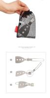 Sartén plegable de Metal portátil, espátula de acero inoxidable 304, herramientas de cocina con bolsa de malla, 1 ud. - details 3