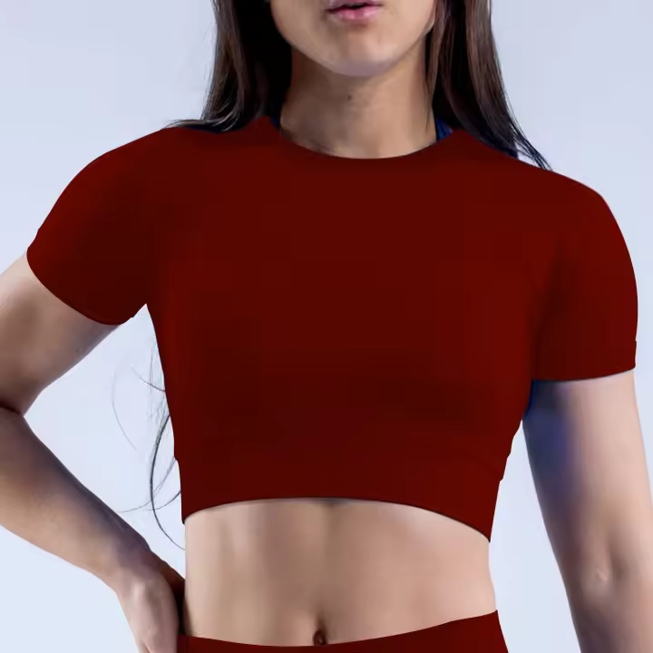 Impact Crop Top Camisetas y Tops de yoga para mujer Color sólido Ajuste ajustado Traje de fitness suave para mujer Top de yoga Gimnasio Correr Ciclismo Traje - 1