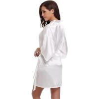 Bata de satén para mujer, lencería íntima, ropa de dormir sedosa, regalo de boda nupcial, bata de baño tipo kimono informal, camisón Sexy - details 27