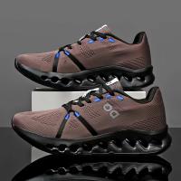 Zapatos de cuero genuino deportivos de malla de diseñador para caminar, informales, transpirables, a la moda, zapatos para hombre - details 5